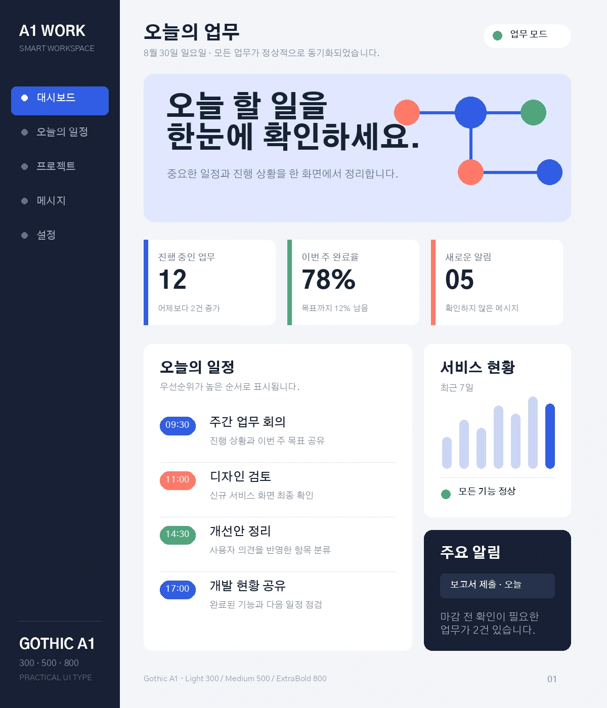 무료폰트 A1 고딕 활용 예시