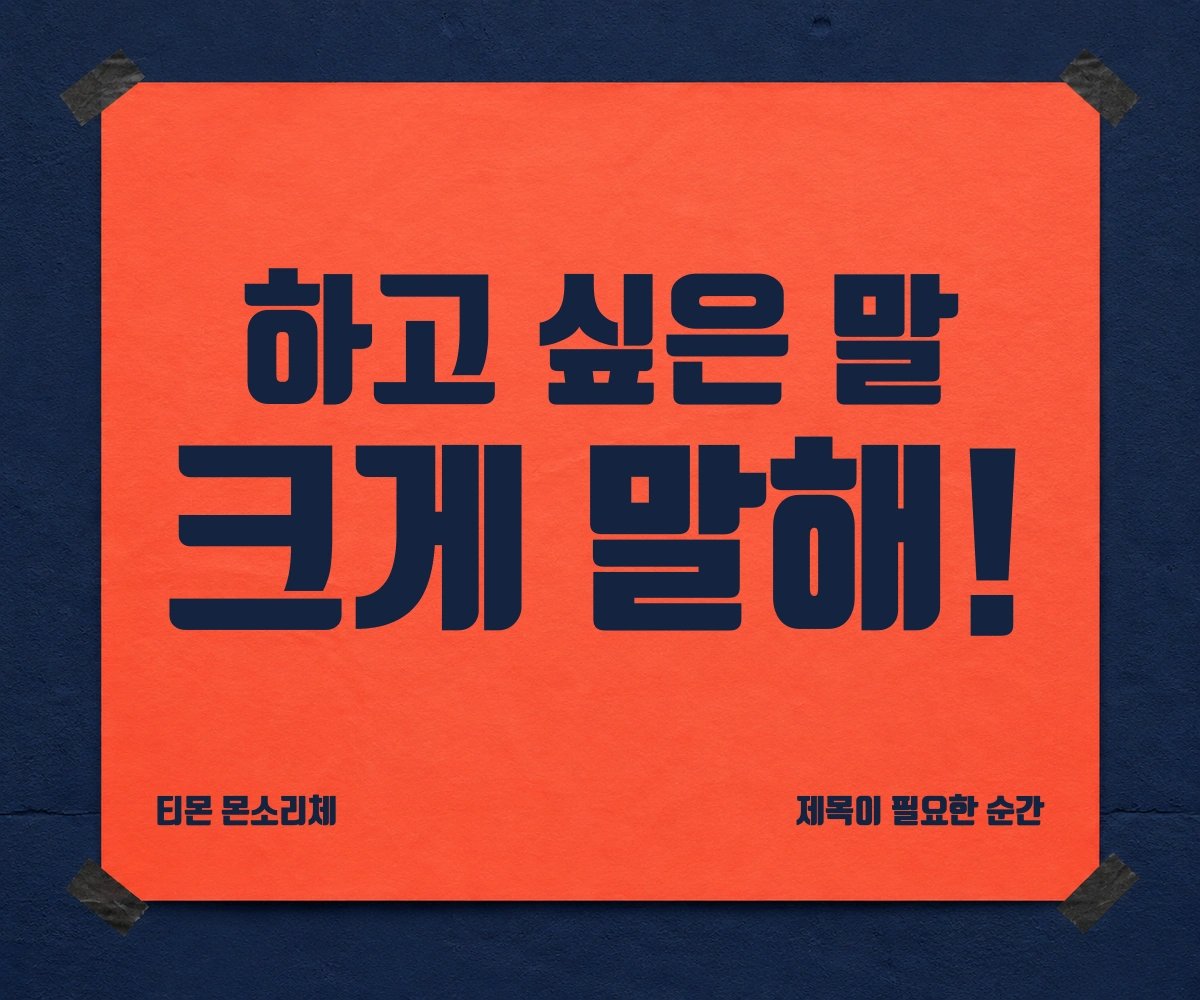 무료폰트 티몬 몬소리체 활용 예시