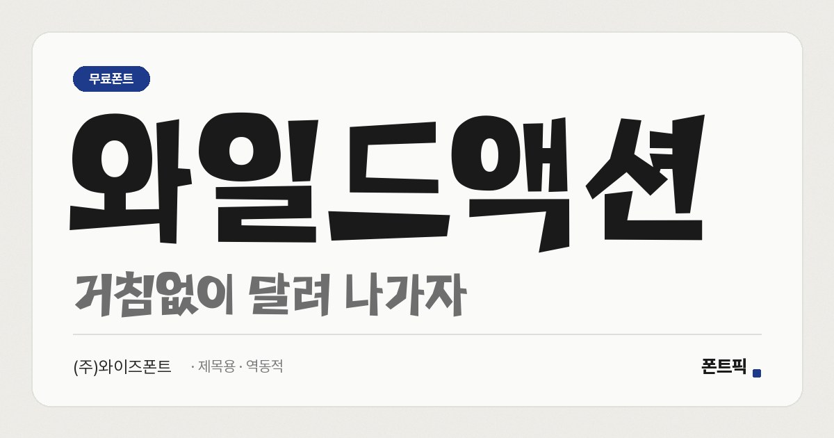 와일드액션 서체 견본